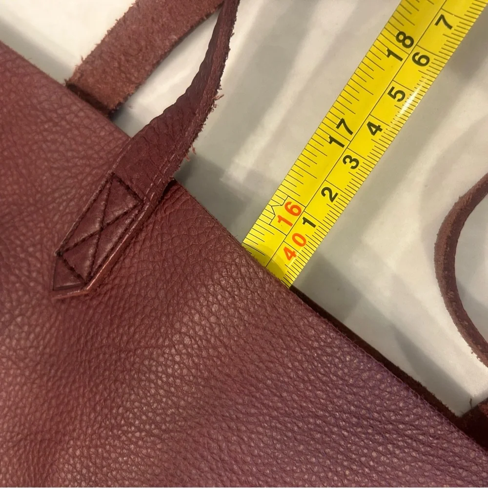 Madewell Burgundy Leather Tote Bag - Picture 11 of 11